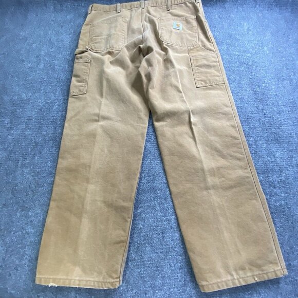 VTG Carhartt Jeans Mens 40x31 Brown Duck Canvas Carpenter Union Made USA 90s Y2K - Picture 13 of 16